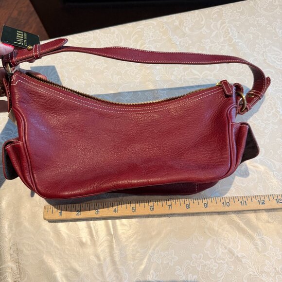 Ralph Lauren pebbled leather hobo style bag New with minor defect - Picture 4 of 12